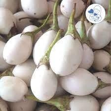 50 Seeds White Eggplant Seeds, Thai Round Eggplant Natural, Non GMO, Heirloom