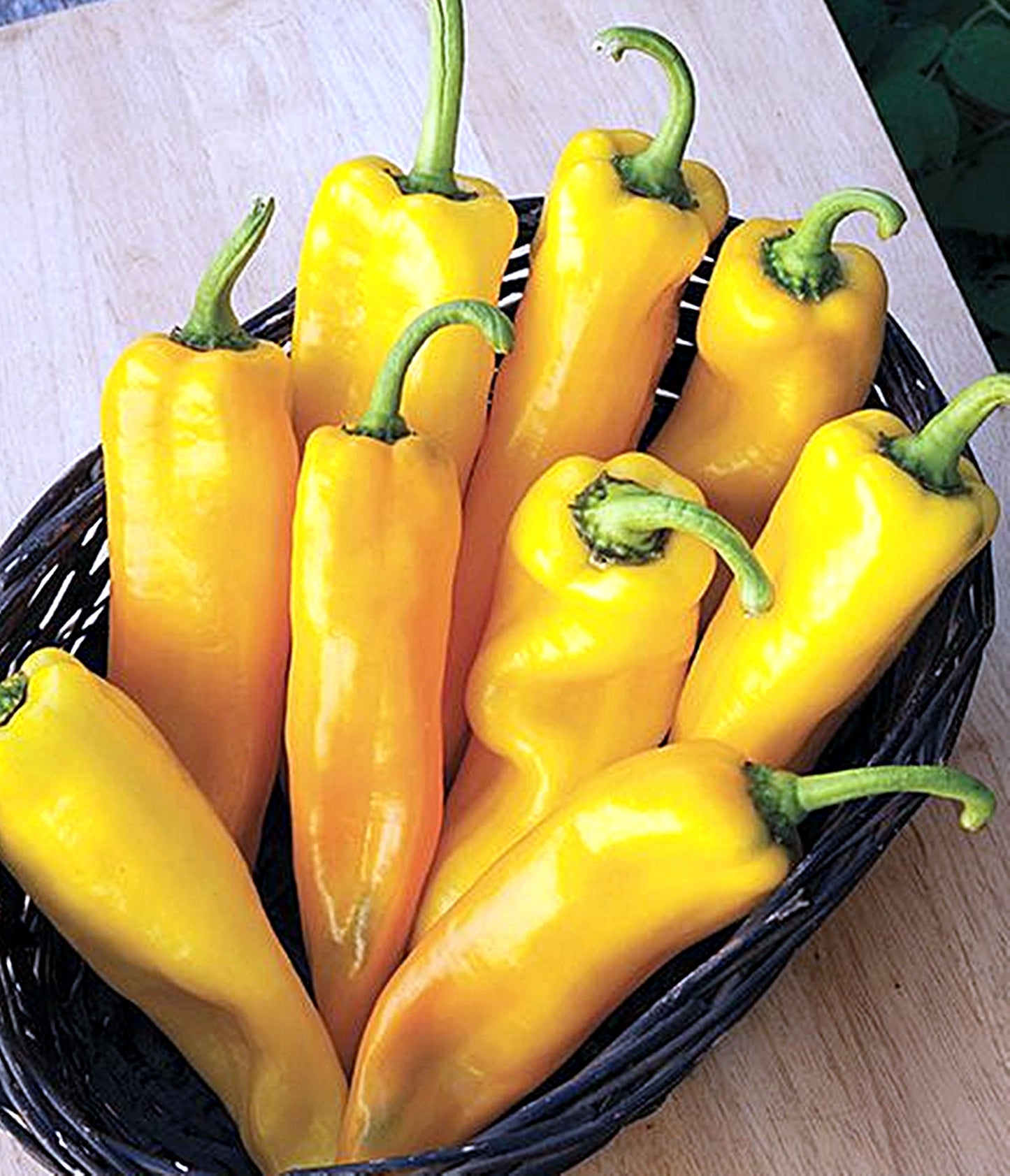 50 Seeds Golden Yellow Marconi Pepper Seed, Italian Grilling Yellow Pepper For Sauce